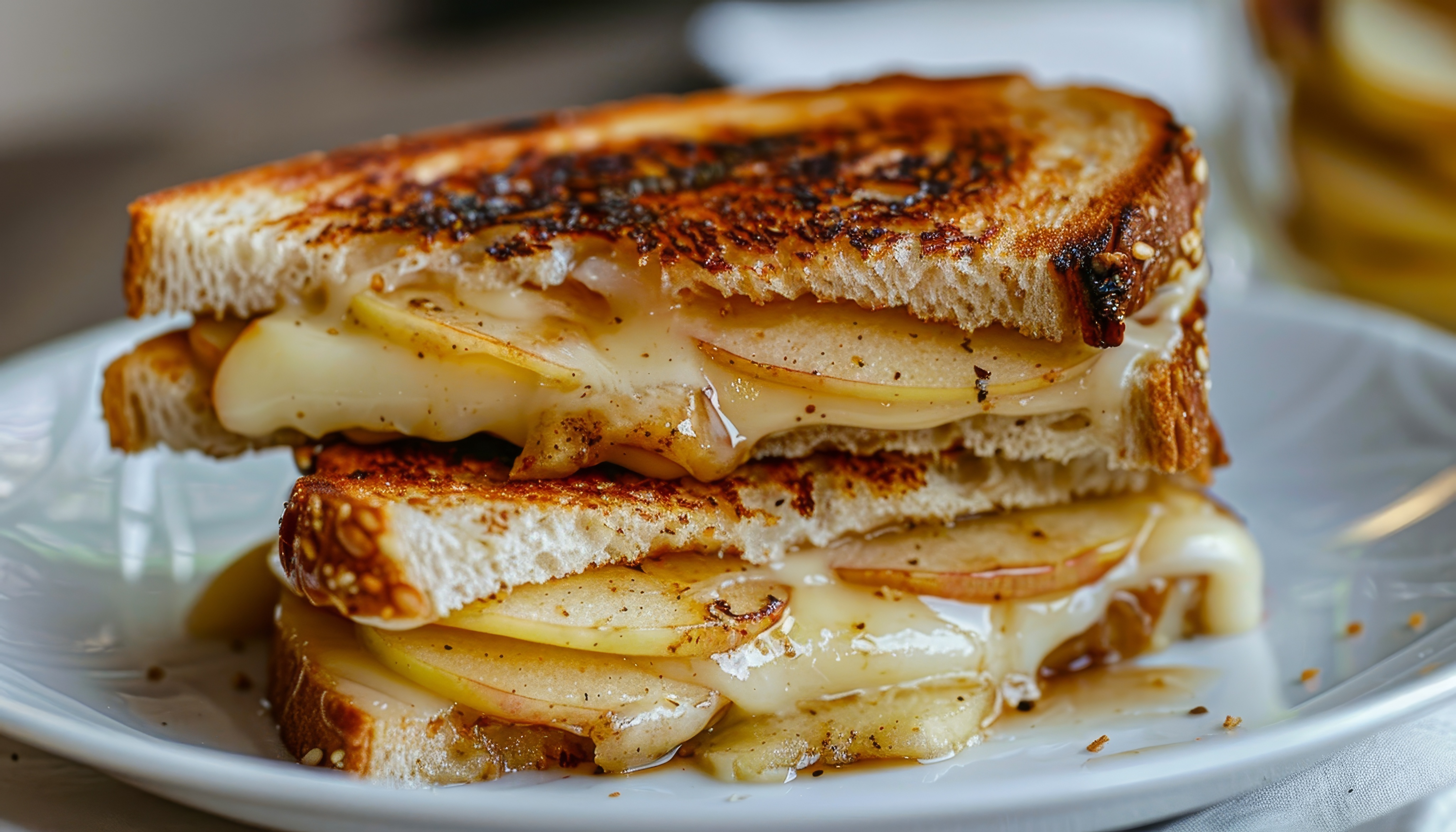 Apple Grilled Cheese Sandwich Sweet Savory Comfort Food Cheesy Delicious Rochester Michigan